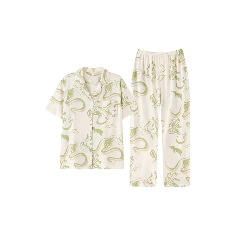 FENTENGCARE Pajama Set Women's Light Green-0