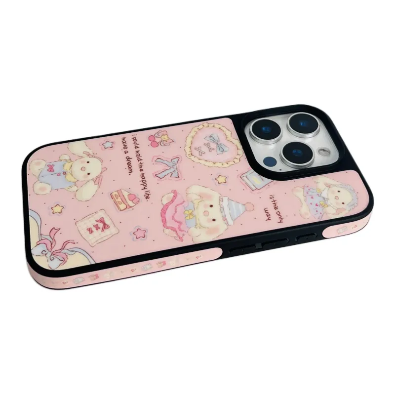 Wei Xin TPU Material Foundation Heart Plush Rabbit Phone Cases Compatible With IPhone 16/15 Pro Max/Apple 13/14 Pro/Max-3