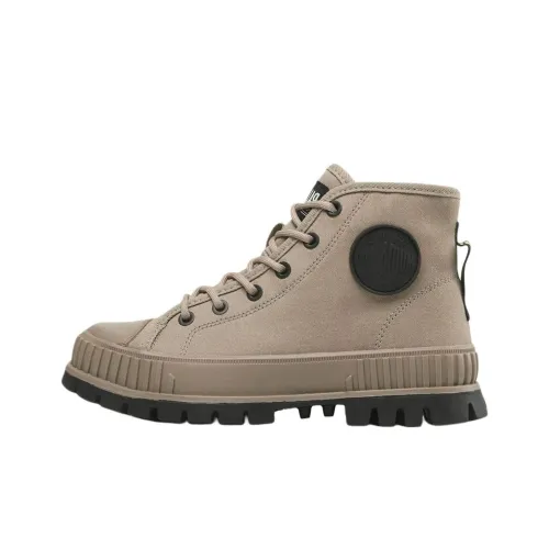 Palladium Anti Slip Wear Resistant High Top Canvas Shoes Men's Light Brown