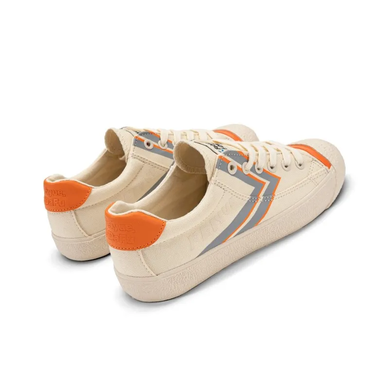 Dafu Leaps Forward Slip-Resistant Breathable Lightweight Low-Top Canvas Shoes Women's Beige Orange-4