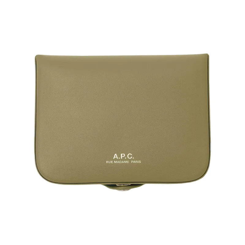 A.P.C Cow Leather Wallet Men's Clay Green-0