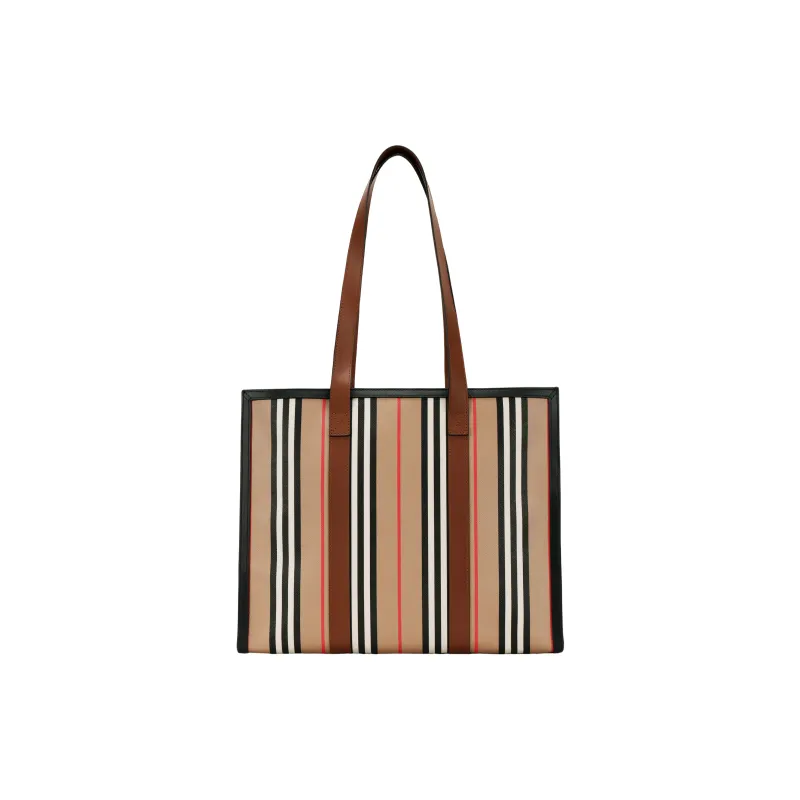 Burberry Canvas Tote Bag Shopping Bag Handbag Shoulder Bags Medium Size Women's Khaki-3