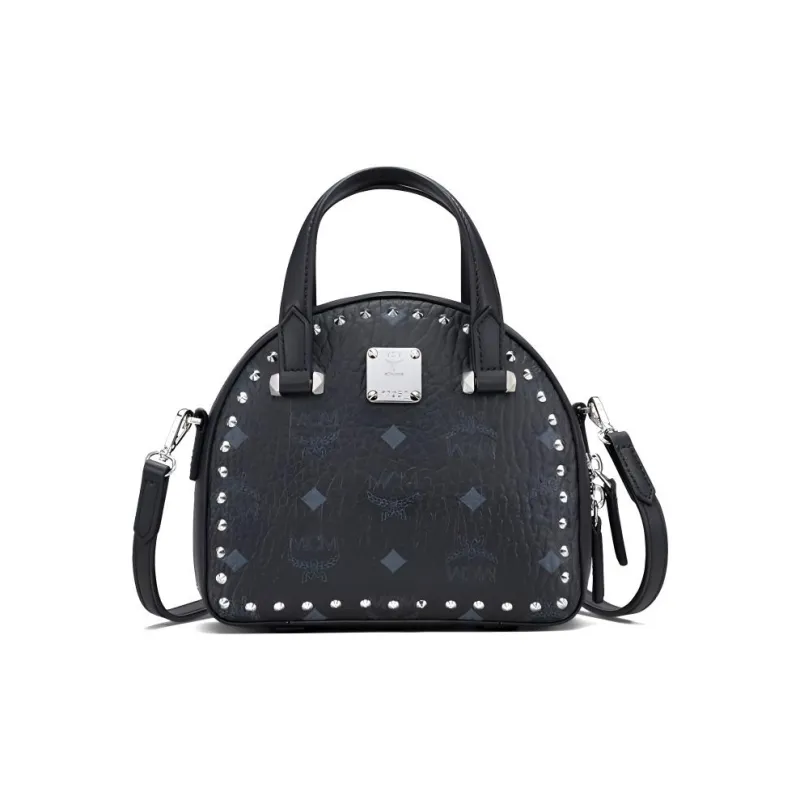 MCM Essential Visetos Origina Cow Leather Handbag Shoulder Bag Crossbody Bag Mini Women's Black-0