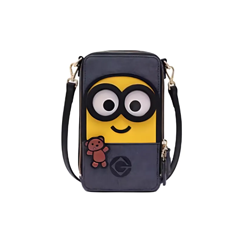 MINIONS Denim Shoulder Bag Unisex Yellow And Blue Bob Style/Yellow And Blue Kevin Style-0