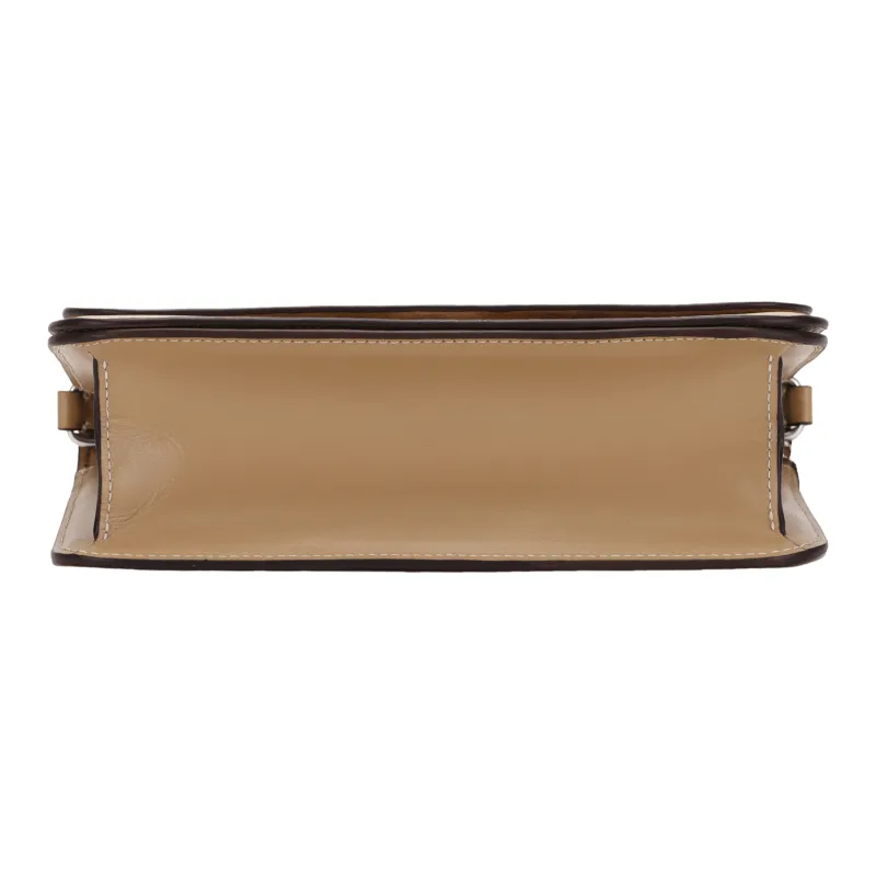 COACH Brynn Artificial Leather Bonded Cow Split Leather Crossbody Handbag Shoulder Bag Medium Size Women's Light Beige-3