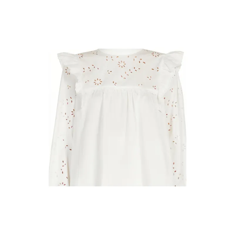 WEEKEND MaxMara Embroidered Ruffled Top-4