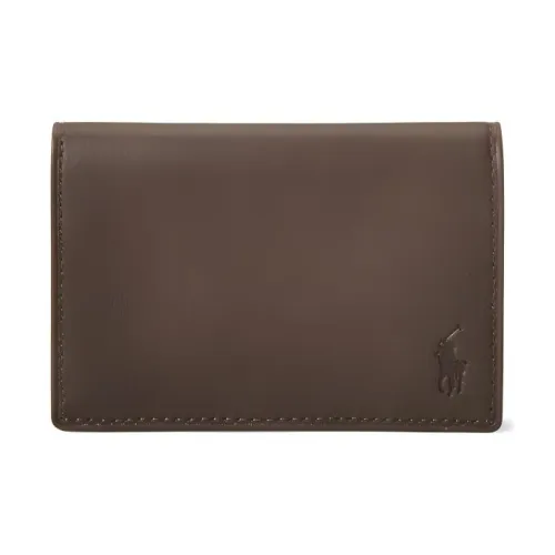 Polo Ralph Lauren Calfskin Card Clip Card Holder Men's Brown