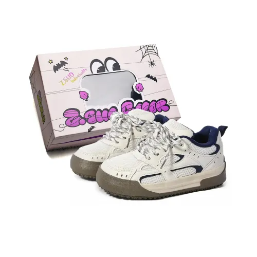 Z.SUO Coverage Wear Resistant Balance Lightweight Low Top Skateboard Shoes Women's Beige Blue