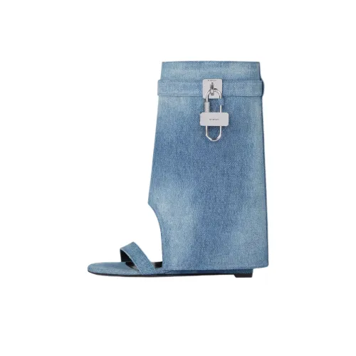 Givenchy Shark Lock Ankle Boots 9.4cm Women's Blue