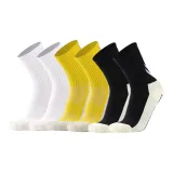 Crew Socks with Rubber Strips Soccer Socks 6 Pack (2 White/2 Yellow/2 Black)