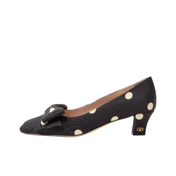 Valentino Bowow Chunky Heel High Heels 4.5cm Women's Black