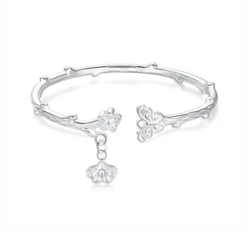 CHINA GOLD S999 Fine Silver Bangles Women's