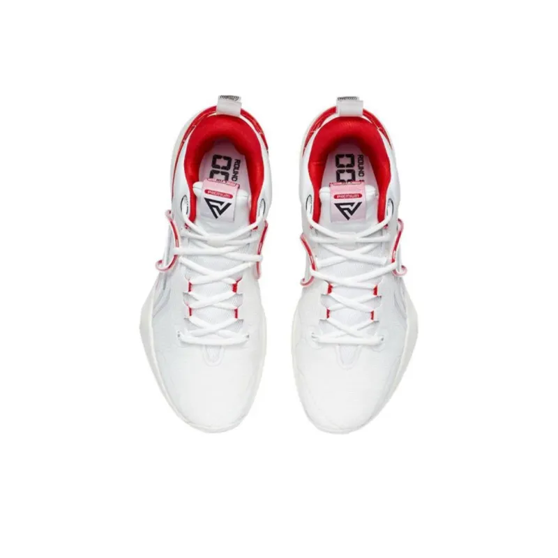 LiNing Speed 8 Premium Cushioned Slip Resistant Low Top Basketball Shoes Men's White Red-3