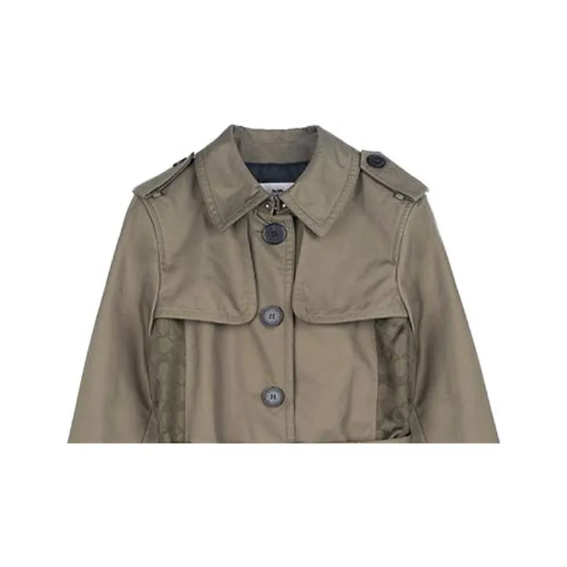 COACH Trench Coats Women's Laurel Green-2