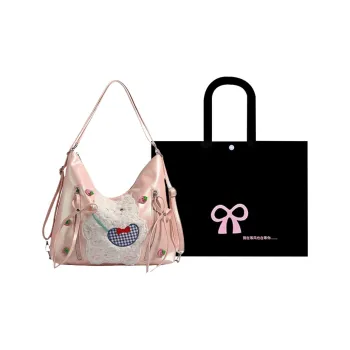 HACIN Synthetic Leather Tote Double Shoulder Portable Crossbody Bag, Shoulder Bag Women's Pink