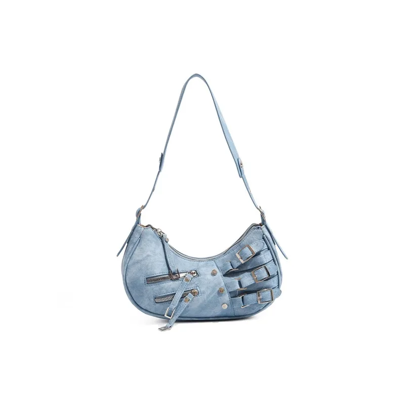 SEPTWOLVES PU Shoulder Bag Regular Women's Black/Burgundy/Blue/Silver-6