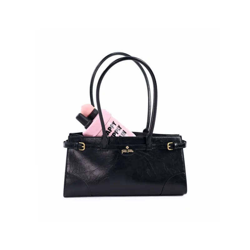 Folli Follie PU Versatile Oil Wax Texture Shoulder Bag Medium Size Women's Multicolor-4