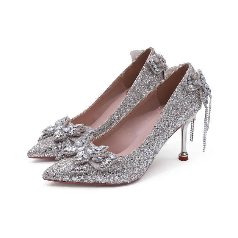 Dawei's House Slim Heel High Heels Women's Champagne-8