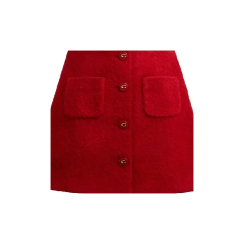 COACH FW24 Casual Short Skirts Women's Red-4