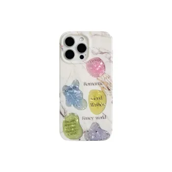 Sopi Acrylic Material Marble Texture Multicolor Phone Cases Compatible With IPhone 16/15 Pro Max/Apple 13/14 Pro/Max