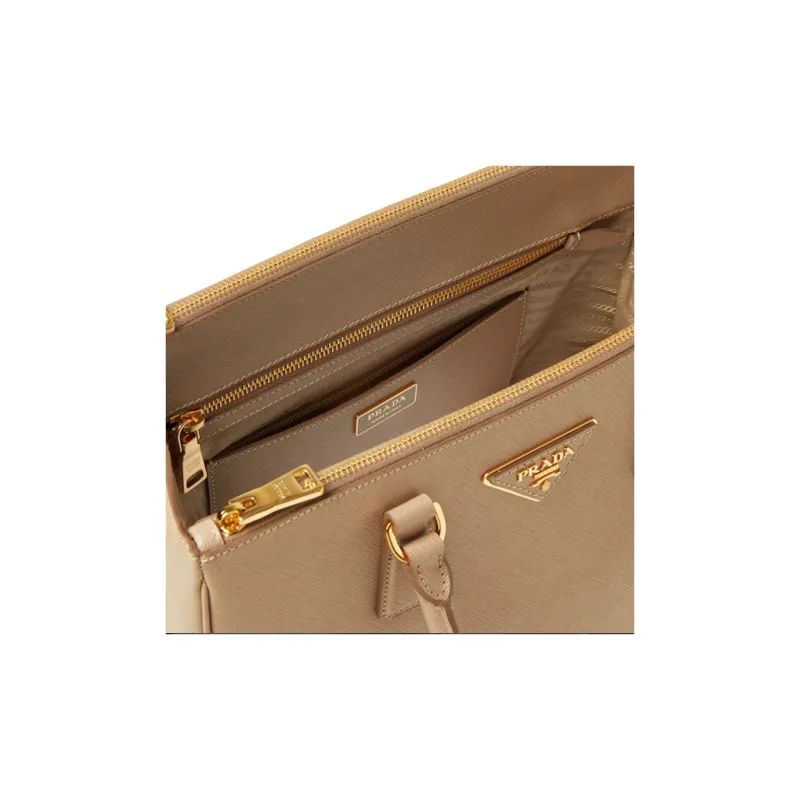 PRADA Saffiano Leather Shoulder Bag Crossbody Bag Handbags Women's Cameo Brown Beige-4