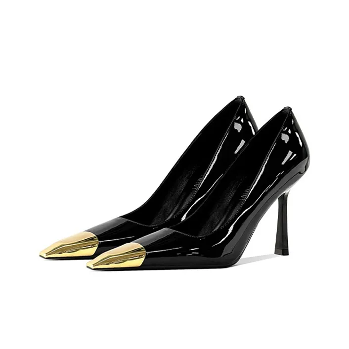 BANWEIDIYA Slim Heel High Heels Women's Black-1