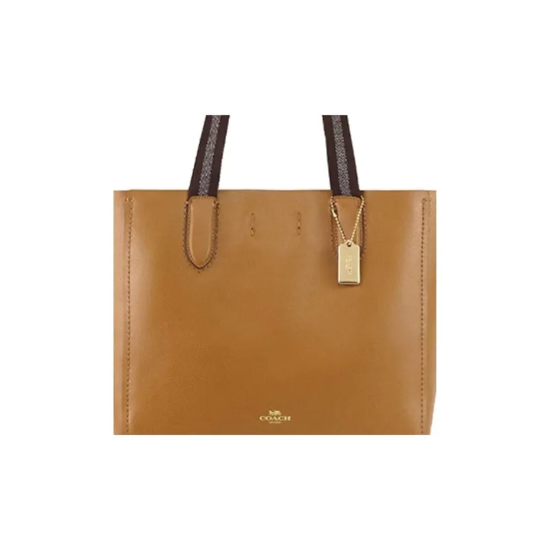 COACH Derby Cow Leather Tote Bag Shopping Bag Handbag Shoulder Bag Large Size Women's Brown-3