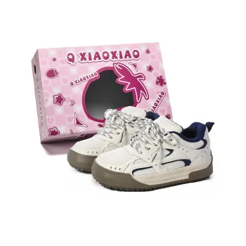Circle Small Coverage Wear Resistant Lightweight Low Top Skateboard Shoes Women's Beige Blue