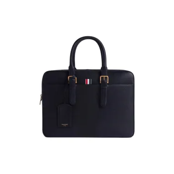 THOM BROWNE· Litchi Grain Leather Briefcase Handbag Men's Black