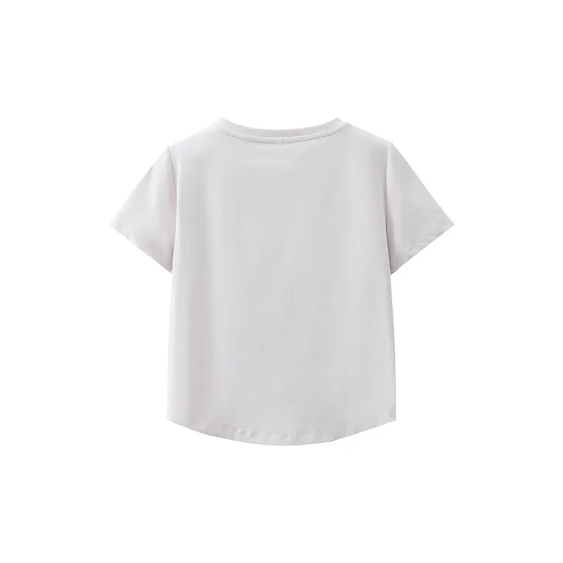 AWAO T Shirts Women's Cream Purple-1