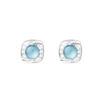 Clear Snow Ice Glutinous Jadeite Stud Earrings Unisex