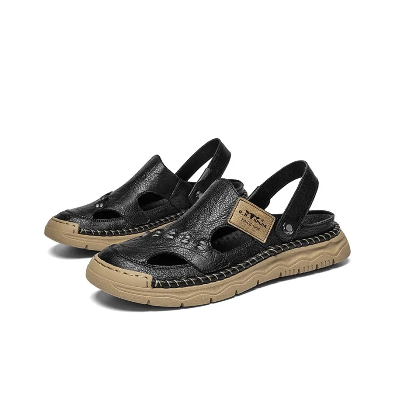 G.N.SHIJIA Black Gold Ox Collection Beach Sandals Men's-2