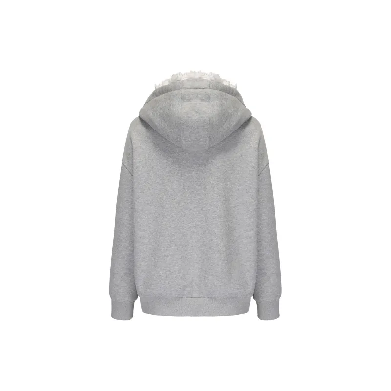 CHIWAWAMEME Cropped Coats Women's Gray Fleece Lined-1