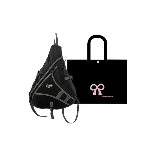 HACIN Nylon Sling Bag Regular Unisex Black