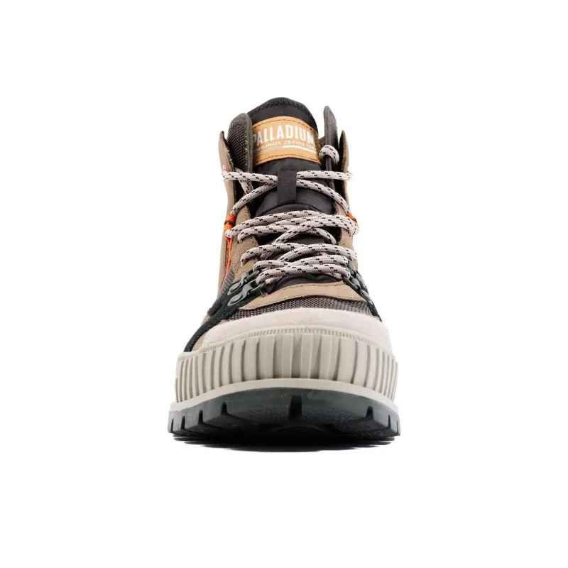 Palladium Anti Slip Wear Resistant High Top Hiking Shoes Men's Gray Brown-4