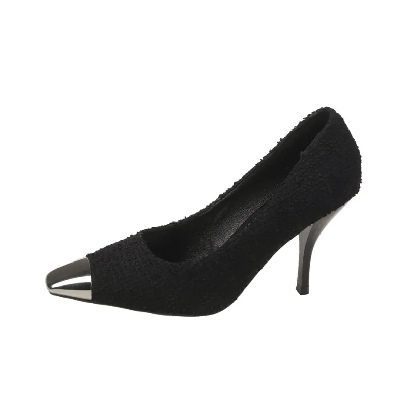 CZRSK Slim Heel High Heels Women's Black-6