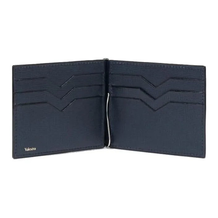 Valextra Calfskin Card Holder, Wallet Men's Dark Blue-2