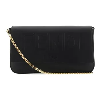 FENDI Calfskin Wallets Crossbody Bags Shoulder Bags Women's Black