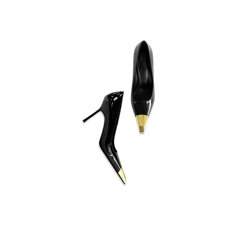 BANWEIDIYA Slim Heel High Heels Women's Black-3