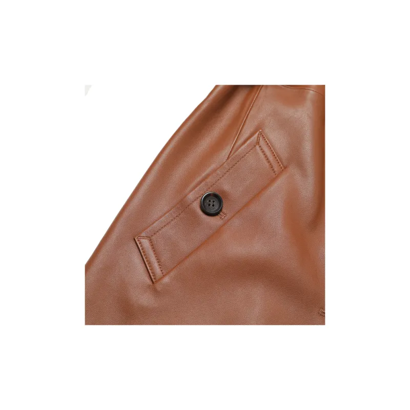 COACH Leather Jackets Women's Brown-3