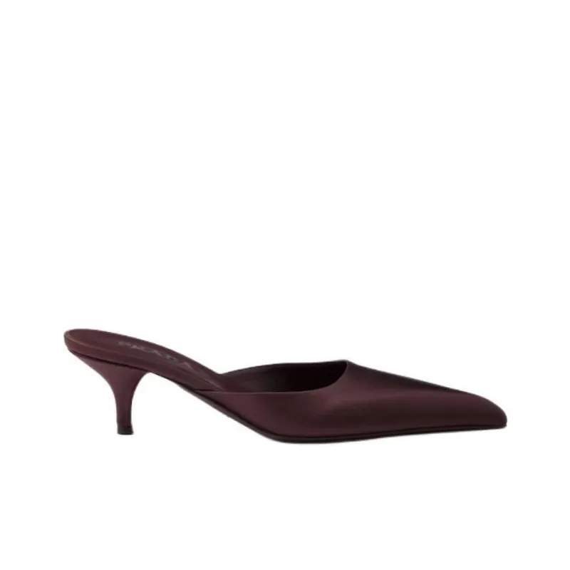 PRADA Closed Toe Slippers 5.5cm Women's Burgundy-1