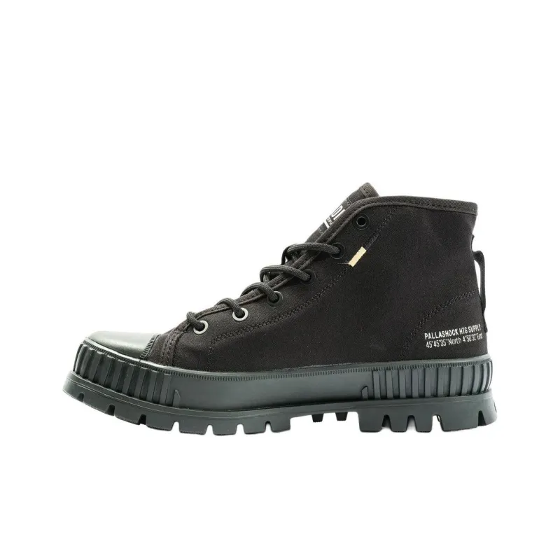 Palladium Anti Slip Wear Resistant High Top Canvas Shoes Unisex Black-2