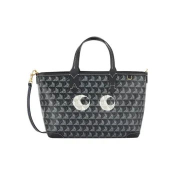 Anya Hindmarch Canvas With Leather Tote Bag Shopping Bag Shoulder Bag Crossbody Bag Handbag Extra Small Women's Black