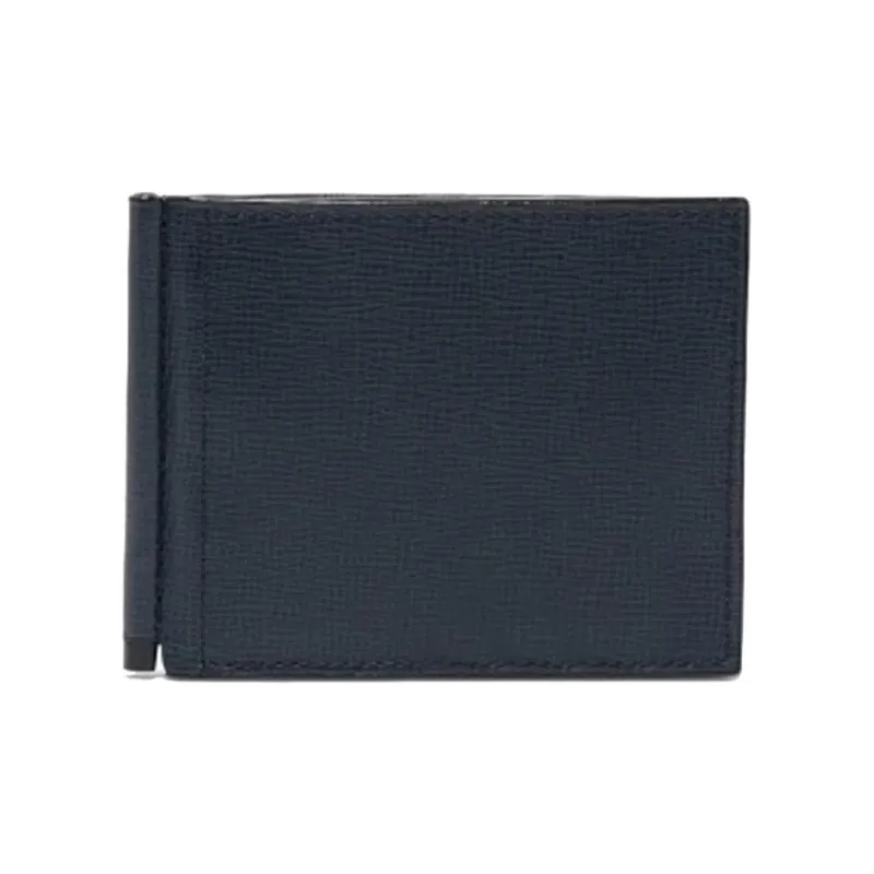 Valextra Calfskin Card Holder, Wallet Men's Dark Blue-0