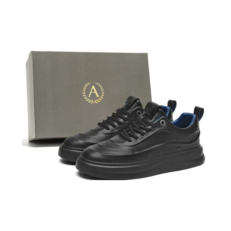 AOKANG Dunk Series Skateboard Shoes Men Low Top Ecru, Black-7