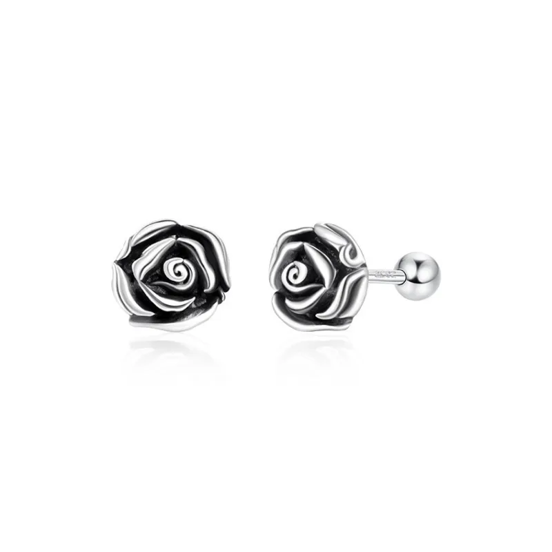 GUDUD S925 Silver Stud Earrings Men's-0