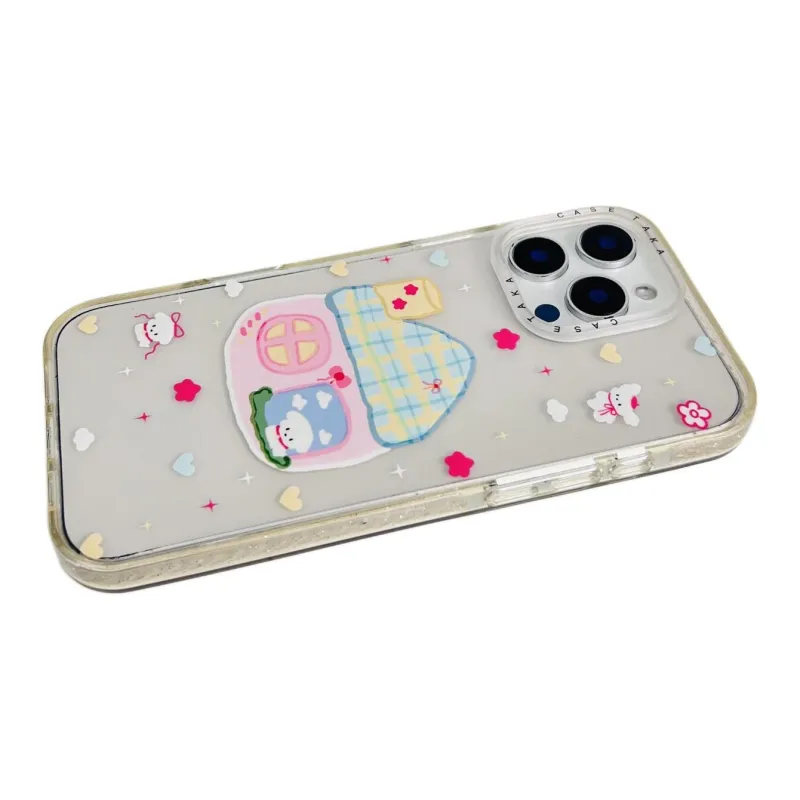 Sopi Acrylic Material Pink Puppy House Phone Cases Compatible With IPhone 16/15 Pro Max/Apple 13/14 Pro/Max-3