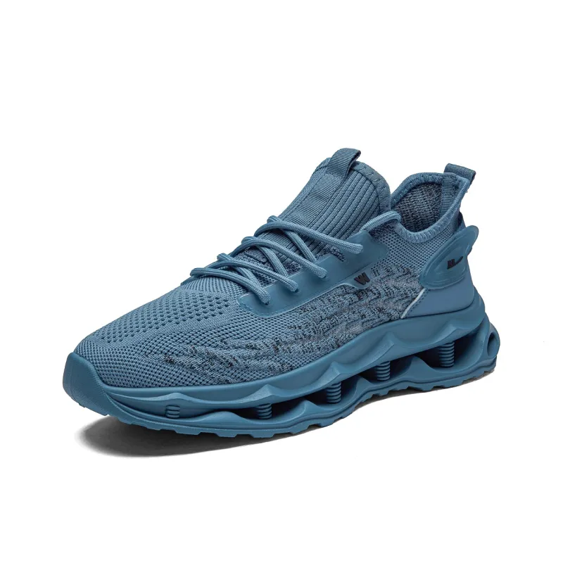 Warrior Anti-Slip And Wear-Resistant Height Increasing Low-Top Casual Shoes Men's Dusty Blue-2