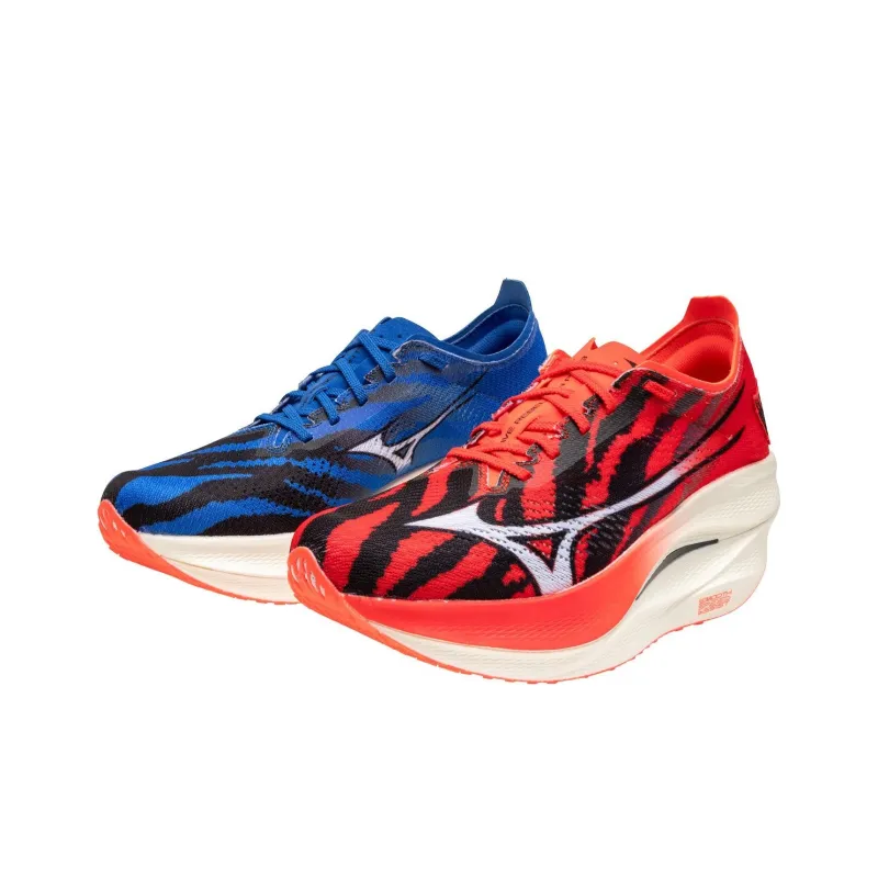Mizuno Anti Slip Wear Resistant Low Top Running Shoes Men's Red Blue-2