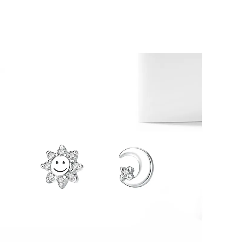 MIDNIGHT MOMENT S999 Silver Stud Earrings Women's-2